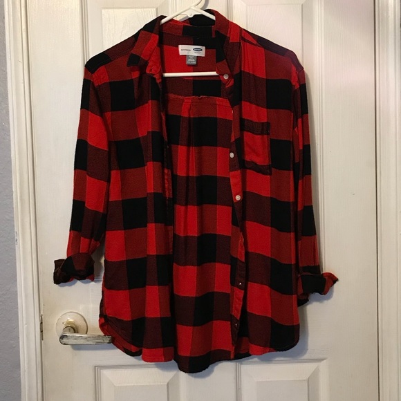 Old Navy | Tops | Black Red Flannel 